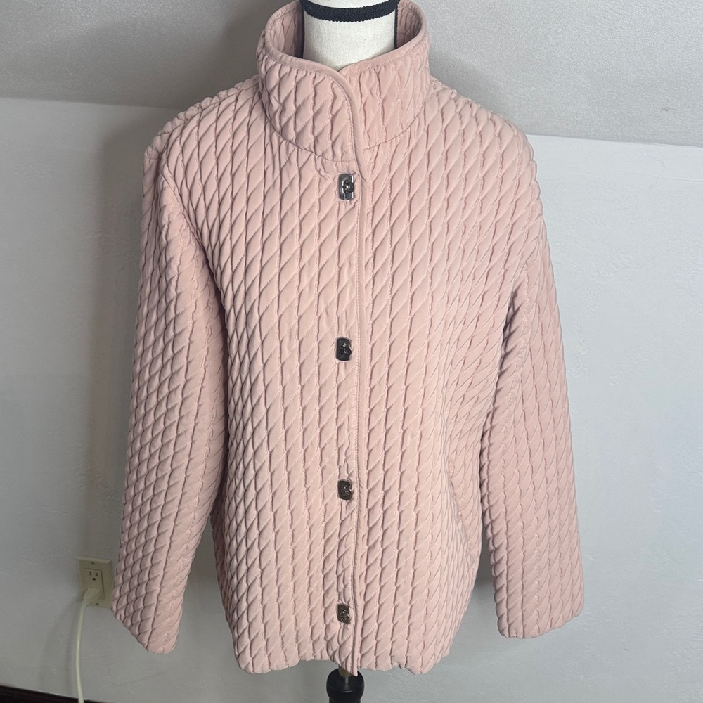 Gallery Pink Quilted Jacket Size Large